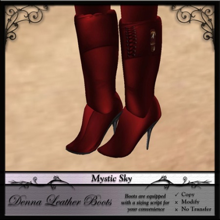 Denna Leather Boots in Red